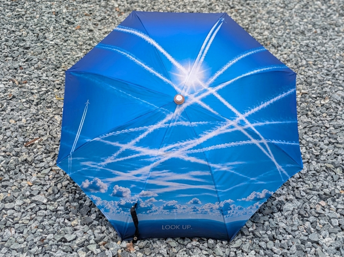 "LOOK UP." Chemtrail Fallout Shield Umbrella (Novelty)