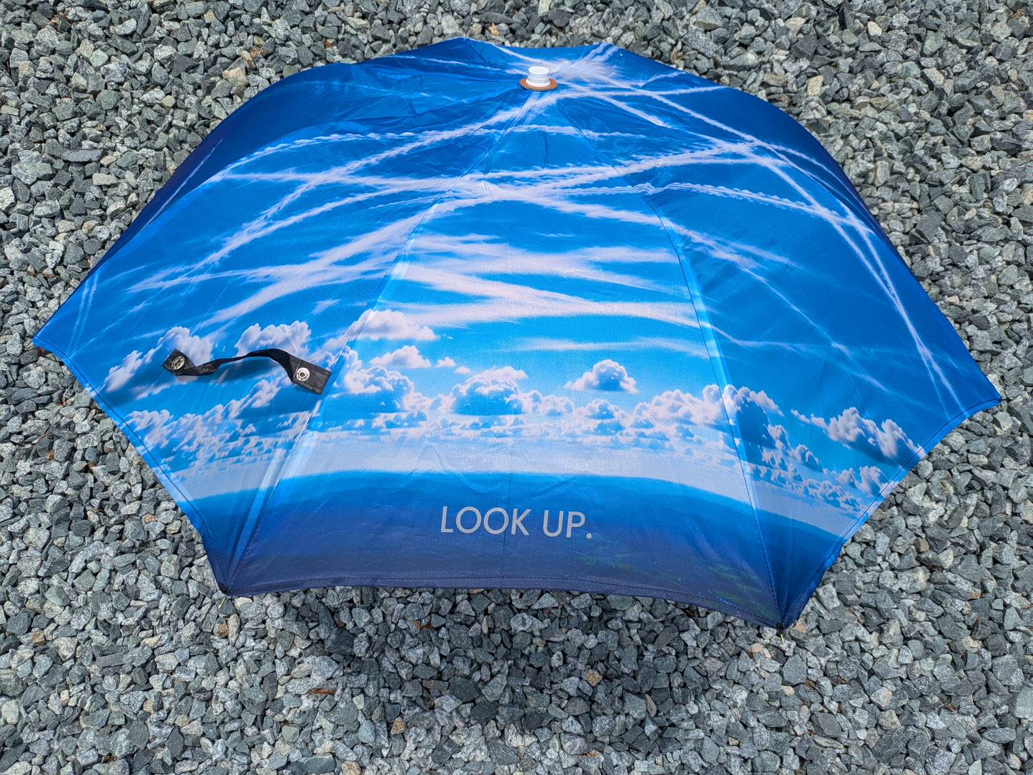 "LOOK UP." Chemtrail Fallout Shield Umbrella (Novelty)